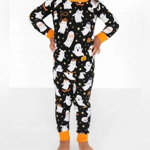 Kids Halloween Ghost Pajamas - Black and Orange little sleepies size 4 bamboo